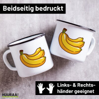 Emaille Tasse Banane Comic 300ml Vintage