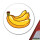 Aufkleber Banane Comic 10cm rund