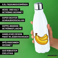 Trinkflasche Banane Comic 500ml Edelstahl Wasserflasche