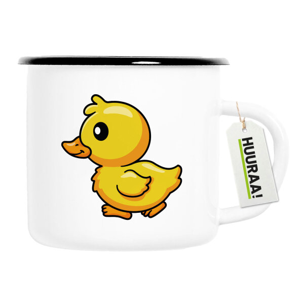 Emaille Tasse Küken Comic 300ml Vintage Emaille Becher