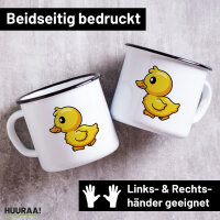 Emaille Tasse Küken Comic 300ml Vintage
