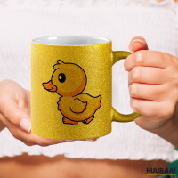 Glitzertasse Küken Comic 330ml