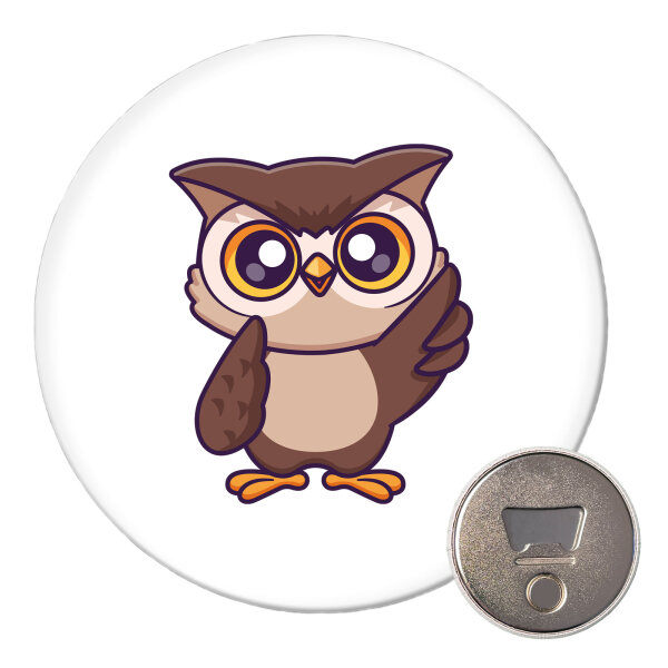 Magnet Eule Comic 59mm Kühlschrankmagnet