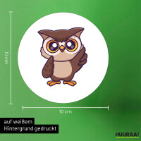 Aufkleber Eule Comic 10cm