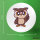 Button Eule Comic rund