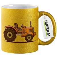 Glitzertasse Traktor Trecker 330ml