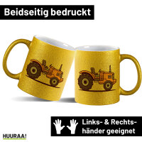 Glitzertasse Traktor Trecker 330ml
