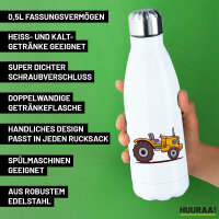 Edelstahl-Trinkflasche Traktor Trecker 500ml Wasserflasche