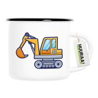 Emaille Tasse Bagger Comic 300ml Vintage Emaille Becher