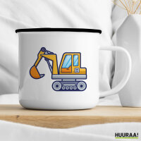 Emaille Tasse Bagger Comic 300ml Vintage Emaille Becher