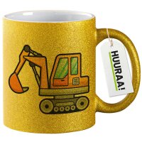 Glitzertasse Bagger Comic 330ml