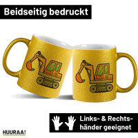 Glitzertasse Bagger Comic 330ml