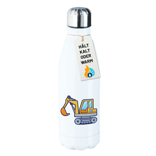 Edelstahl-Trinkflasche Bagger Comic 500ml Wasserflasche