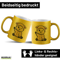 Glitzertasse Lamm Baby Schaf 330ml