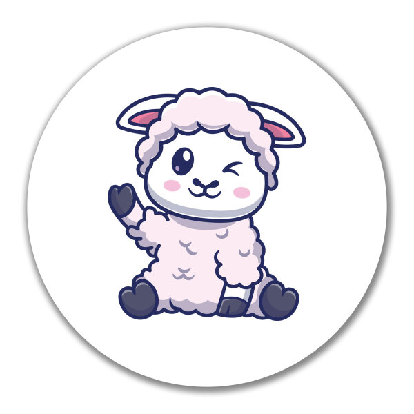 Aufkleber Lamm Baby Schaf 10cm rund