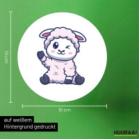 Aufkleber Lamm Baby Schaf 10cm rund