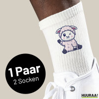 Unisex Socken Lamm Baby Schaf Größe 37/46 White Motiv Tennissocken