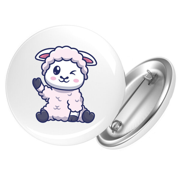 Button Lamm Baby Schaf rund