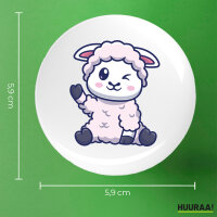 Button Lamm Baby Schaf rund