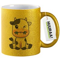 Glitzertasse Kälbchen Baby Kuh 330ml
