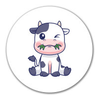 Aufkleber Kälbchen Baby Kuh 10cm rund