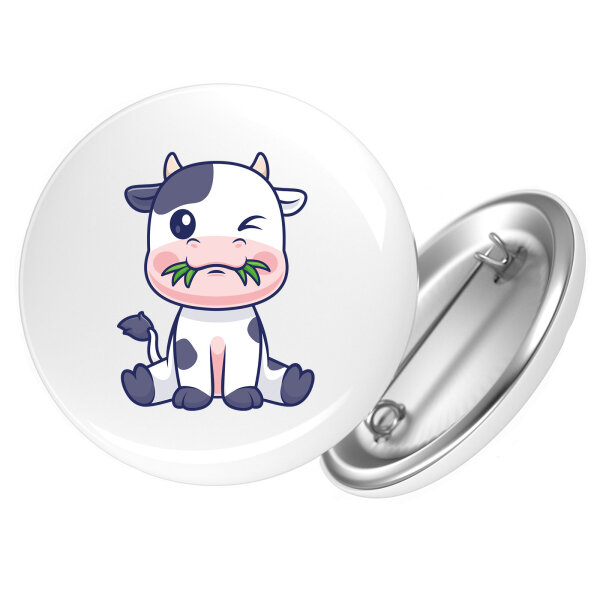 Button Kälbchen Baby Kuh rund