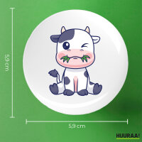 Button Kälbchen Baby Kuh rund