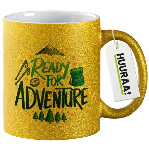 Glitzertasse Ready for Adventure Berge 330ml