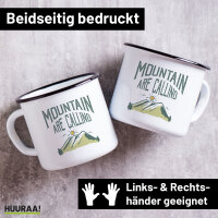 Emaille Tasse Mountain are calling Berge 300ml Vintage...
