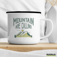 Emaille Tasse Mountain are calling Berge 300ml Vintage Emaille Becher