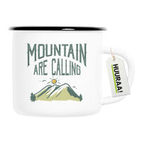 Emaille Tasse Mountain are calling Berge 300ml Vintage
