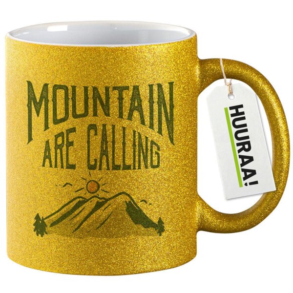 Glitzertasse Mountain are calling Berge 330ml