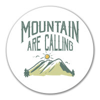 Aufkleber Mountain are calling Berge 10cm rund