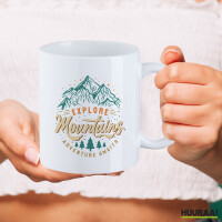 Kaffeetasse Explore Mountains Adventure Awaits 330ml