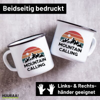 Emaille Tasse Mountain Calling Berge 300ml Vintage