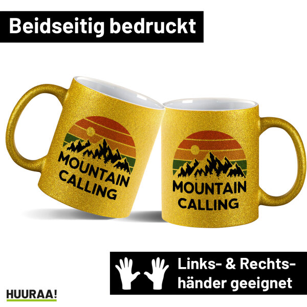 Glitzertasse Mountain Calling Berge 330ml