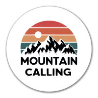 Aufkleber Mountain Calling Berge 10cm rund