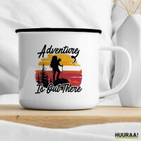 Emaille Tasse Adventure is out there Backpacking 300ml Vintage Emaille Becher