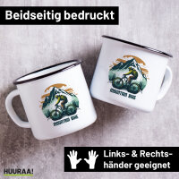 Emaille Tasse Mountain Bike Berge 300ml Vintage Emaille...