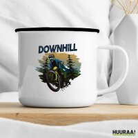 Emaille Tasse Downhill Bike 300ml Vintage Emaille Becher