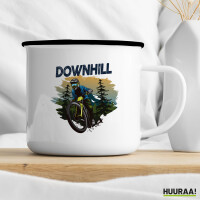 Emaille Tasse Downhill Bike 300ml Vintage