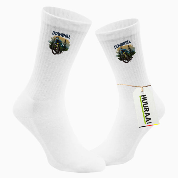 Unisex Socken Downhill Bike Größe 37/46 White Motiv Tennissocken