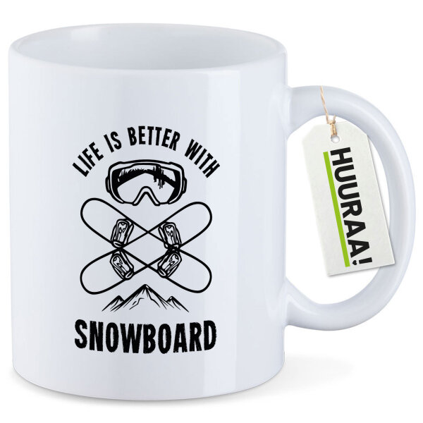 Kaffeetasse Snowboard life is better 330ml