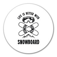 Aufkleber Snowboard life is better 10cm