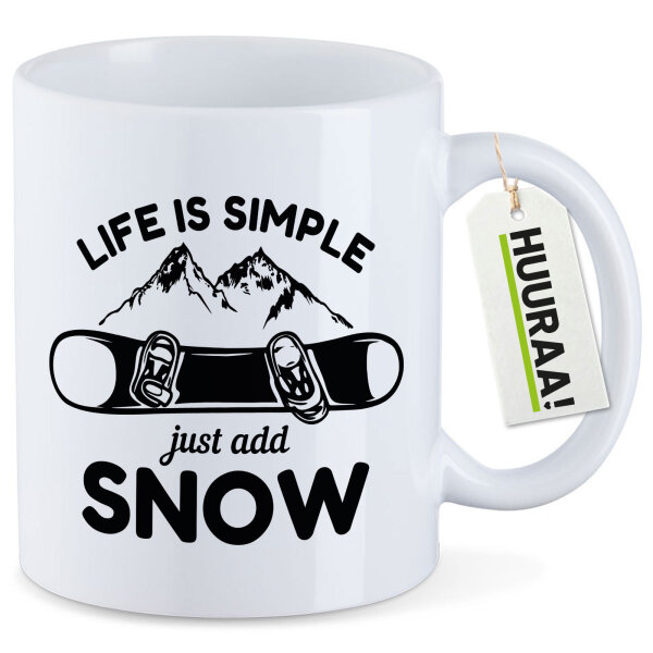 Kaffeetasse Snowboard Just add snow 330ml
