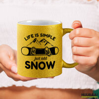 Glitzertasse Snowboard Just add snow 330ml