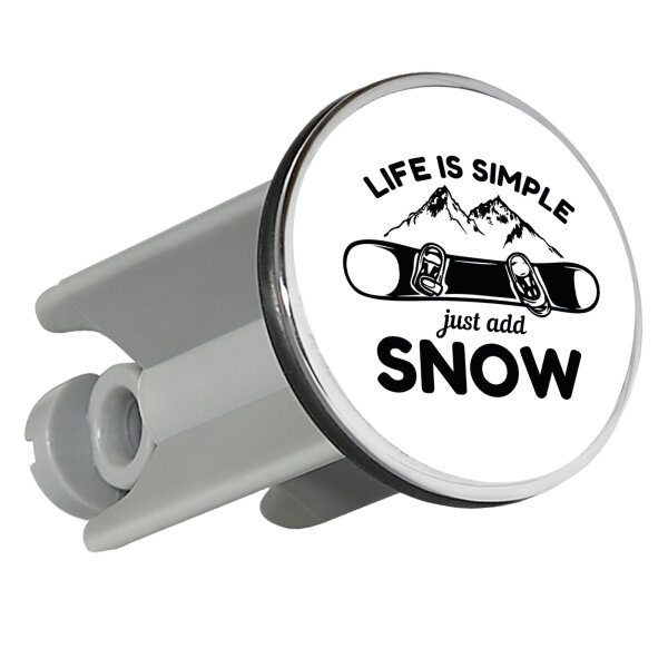 Waschbeckenstöpsel Snowboard Just add snow 4cm Abflussstopfen