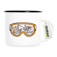 Emaille Tasse Ski Skibrille 300ml Vintage