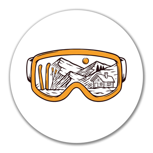 Aufkleber Ski Skibrille 10cm