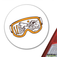 Aufkleber Ski Skibrille 10cm rund